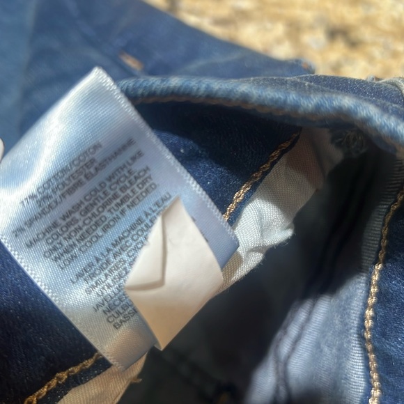 Express High Waisted Raw Cut Bermuda Denim Shorts 2 - Picture 4 of 5